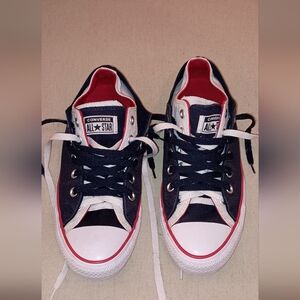 Converse Double All Star Blue Red White canvas Sneakers 10